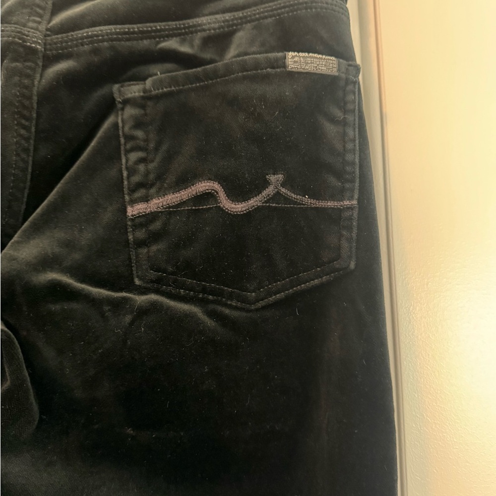 7 For All Mankind Black Velvet Flare 29